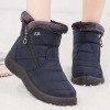 Women Casual Ankle Boots Solid Colors Zip Flat Winter Snow Fur