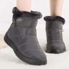 Women Casual Ankle Boots Solid Colors Zip Flat Winter Snow Fur
