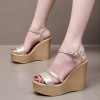 Green Wedge Sandals Women Wedges Heel Open Toe Beach Shoes High Heel