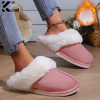 2023 New Fur Slippers Women Winter Plush Sandals Luxury Slip on