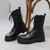 Autumn Women Men Boots Motorclcle Platform Lace up Ankle Mid calf Lady