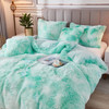 American Style 3d printed plant Tie Dyed Aqua Fluffy Fleece Bed Set with Twin