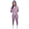 2023 Fall Winter Fleece 2 Piece Women Tracksuit Jogging thick two piece tracksuit sweatpants and hoodie Women Clothes set