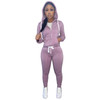 2023 Fall Winter Fleece 2 Piece Women Tracksuit Jogging thick two piece tracksuit sweatpants and hoodie Women Clothes set