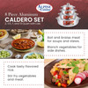 Cuisine Aluminum Caldero Stock Pot Set (2/3.5/7/13 Quart), Cosine Cooking Dutch Oven, Serve Large & Small Groups, Riveted Ha