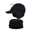 2023 Men's Winter Warm Baseball Cap Windproof Visors Thick Hat And Scarf With Fluff Lined Outdoor Cycling Ear Protection Caps