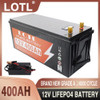 12V LiFePO4 Battery 400Ah 300Ah 200Ah 100AH Built-in BMS Lithium Iron Phosphate Cells Pack 6000+ Cycles Life For Golf Cart Solar