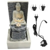 Resin Buddha Fountain LED Lighted Flowing Water Fountain with Water Pump for Home Office Decor Gifts vintage