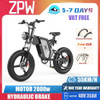 ZPW X20 EBike Adults 20 Inch 2000W 35AH Electric Bike Mountain Snow Motorcycles Off-Road Fat Tire Electric Bicycle