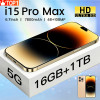 2023 New Original i15 Pro Max 6.7inch Full Screen Face ID 16GB+1TB Cell Phone 7800mAh Battery 4G/5G Mobile Phones Global Version