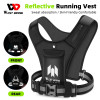 WEST BIKING Cycling Reflective Safety Vest Electric Scooter Flashing Vest With Phone Bag Water Bottle Bag Night Sports Vest