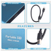 Portable SSD 1TB/2TB External Solid State Drive USB 3.0/Type-C Hard Disk High-Speed Storage Device For Laptops/Desktop/Mac/Phone