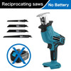 Cordless Reciprocating Saw Adjustable Speed Chainsaw Wood Metal PVC Pipe Cutting Bandsaw Power Tool for Makita 18V Battery