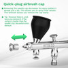 NEOECO NCT-SJ83RS1 Dual Action Airbrush 9cc 1/3 oz Fluid Cups Quick Remove Air Cap Nozzle Gravity Feed with Accessories