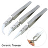 3 Pack Ceramic Straight Tip Electronic Soldering Tweezers, Anti-Static Reverse Acid Resistant Precision Chuck Ceramic Tweezers 3 Pack Ceramic Straight Tip Electronic Soldering Tweezers, Anti-Static Reverse Acid Resistant Precision Chuck Ceramic Tweezers