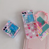 For Samsung Galaxy Z Flip 5 Case Cute Love Painted Bracelet Transparent Shockproof Protection PC Hard Back Cover Accessories