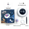 Cat Toy Smart Teaser UFO Pet Turntable Catching Training toys USB Charging Cat Teaser Replaceable Feather Interactive Auto