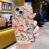 INS Glitter lens film oil painting floral phone case for iphone 13 11 14 12Pro 14pro 13Pro Max shockproof dot diamonds cover