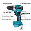10mm Cordless Brushless Drill Electric Hand Drill Screwdriver 2 Speed 23 Torque Setting fit Makita 18v Battery (No Battery)