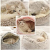 Soft Plush Round Cat Bed Pet Mattress Warm Comfortable Basket Cat Dog 2 in 1 Sleeping Bag Nest for Small Dogs