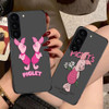 Matte Phone Case for Samsung Galaxy S23 S22 S21 S20 S10 4G S9 S8 Plus ULTRA 5G LITE Silicone Case Funda Shell Cute Pink Piglet