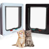 Smart Pet Door 4 Way Locking Security Lock ABS Plastic Dog Cat Flap Door Controllable Switch Direction Doors Small Pet Supplies