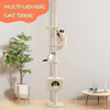 Adjustable 228-274cm Height Floor-to-Ceiling Vertical Cat Tree Stable Tall Cat Climbing Tree Cat Kittens Cat Toy
