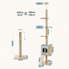 Adjustable 228-274cm Height Floor-to-Ceiling Vertical Cat Tree Stable Tall Cat Climbing Tree Cat Kittens Cat Toy