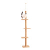 Adjustable 228-274cm Height Floor-to-Ceiling Vertical Cat Tree Stable Tall Cat Climbing Tree Cat Kittens Cat Toy