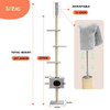 Adjustable 228-274cm Height Floor-to-Ceiling Vertical Cat Tree Stable Tall Cat Climbing Tree Cat Kittens Cat Toy