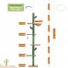 Adjustable 228-274cm Height Floor-to-Ceiling Vertical Cat Tree Stable Tall Cat Climbing Tree Cat Kittens Cat Toy