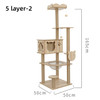 Multi-layer Cat Tree House Condos Wooden Cat Tower With Sisal Rope Cat Scratching Posts Plush Cloth Hammock Cat Climbing Frame