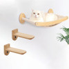 3 Pieces Wall Mounted Cat Bed Wooden Hammock and Jumping Platform Climbing Shelves