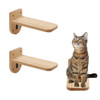 3 Pieces Wall Mounted Cat Bed Wooden Hammock and Jumping Platform Climbing Shelves