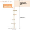 Adjustable 228-274cm Height Floor-to-Ceiling Vertical Cat Tree Stable Tall Cat Climbing Tree