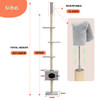 Adjustable 228-274cm Height Floor-to-Ceiling Vertical Cat Tree Stable Tall Cat Climbing Tree