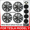 4PCS Hub Cap 19 Inch Performance Replacement Wheel Cap Automobile Hubcap Full Rim Cover Accesfor Tesla Model Y 2018-2023