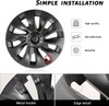 4PCS Hub Cap Car Replacement Wheel Cap Automobile Hubcap Full Rim Cover Accessories for Tesla Model 3 18 Inch 2022 2018-2023
