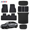 Floor Mats for Tesla Model 3 Y 2023 Left Right Driving All Weather Anti-Slip Waterproof Trunk Liner Car Mat Interior Accessories