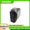 Used BITMAIN Asic miner AntMiner T15 23T±10% SHA256 With PSU Bitcoin Miner Better Than S9 S11 T17 WhatsMiner M3 M21S M20S T2 T3