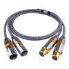 YYAUDIO 1 Pair High Quality OCC OFC Silver-plating and Copper Xlr Balanced Audio Cable 3 Pin 2 XLR Male To Female Audio Cable