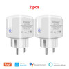 GIRIER Tuya Wifi Smart Plug 20A EU Smart Socket Outlet with Power Monitor Timer Function 4200W Compatible with Alexa Google Home