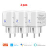 GIRIER Tuya Wifi Smart Plug 20A EU Smart Socket Outlet with Power Monitor Timer Function 4200W Compatible with Alexa Google Home