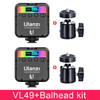 Ulanzi VL49 RGB Video Lights Mini LED Camera Light 2000mAh Rechargable LED Panel Lamp Photo Video Lighting for Youtube Tik tok