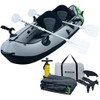 Elkton Outdoors Cormorant 2 Person Tandem Inflatable Fishing Kayak Includes 2Active Fishing Rod Holder Mounts 2 Aluminum Paddles