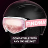 Findway Adult Ski Goggles Double-layer Lens Anti Fog UV Protection OTG Design Over Helmet Compatible for Skiing Snowboarding