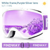 Findway Adult Ski Goggles Double-layer Lens Anti Fog UV Protection OTG Design Over Helmet Compatible for Skiing Snowboarding
