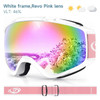 Findway Adult Ski Goggles Double-layer Lens Anti Fog UV Protection OTG Design Over Helmet Compatible for Skiing Snowboarding