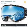 Findway Adult Ski Goggles Double-layer Lens Anti Fog UV Protection OTG Design Over Helmet Compatible for Skiing Snowboarding