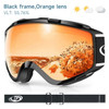 Findway Adult Ski Goggles Double-layer Lens Anti Fog UV Protection OTG Design Over Helmet Compatible for Skiing Snowboarding